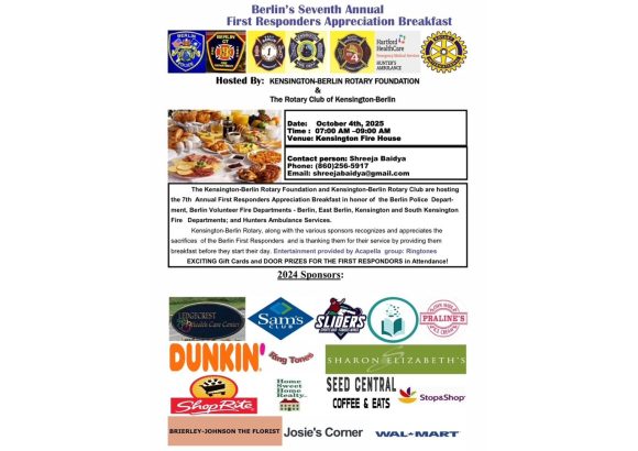 Berlin’s Seventh Annual First Responders Appreciation Breakfast